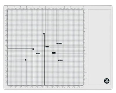 Studio Light - Glass Craft Mat (60,3 x 36,2cm) magnetic Tempered glass grid 40x32cm