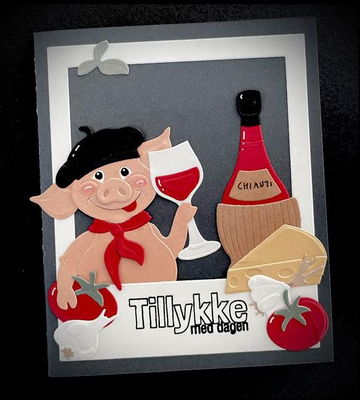 By Lene - Cutting & Embossing Die - Wine and Cheese  BLD1761