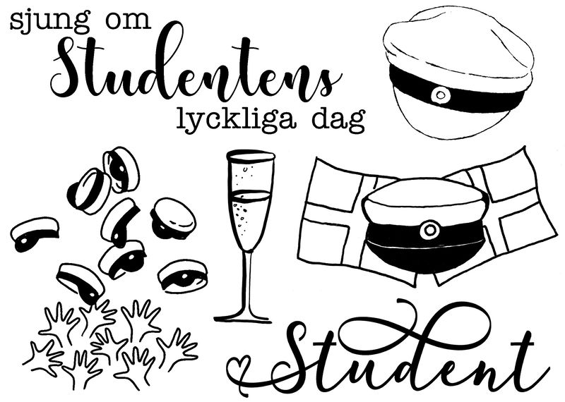 Reprint - omonterade stämplar - Student - 10 x 7,5 cm