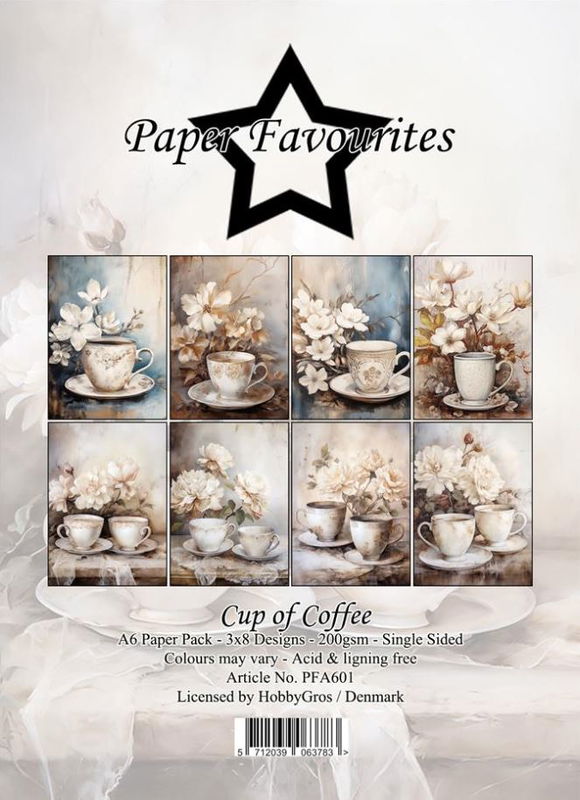 Paper Favourites - A6  Paper Pack - Cup of coffee  PFA601