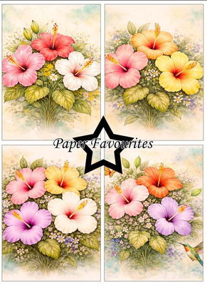 Paper Favourites - A6  Paper Pack - Hibiscus  PFA613