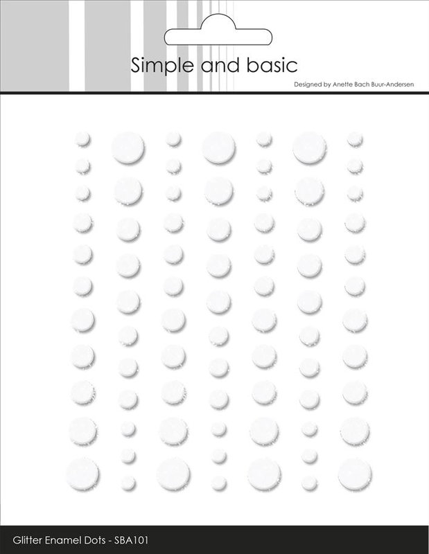 Simple and Basic - Glitter Enamel Dots - Soft White - 77 pcs  SBA101