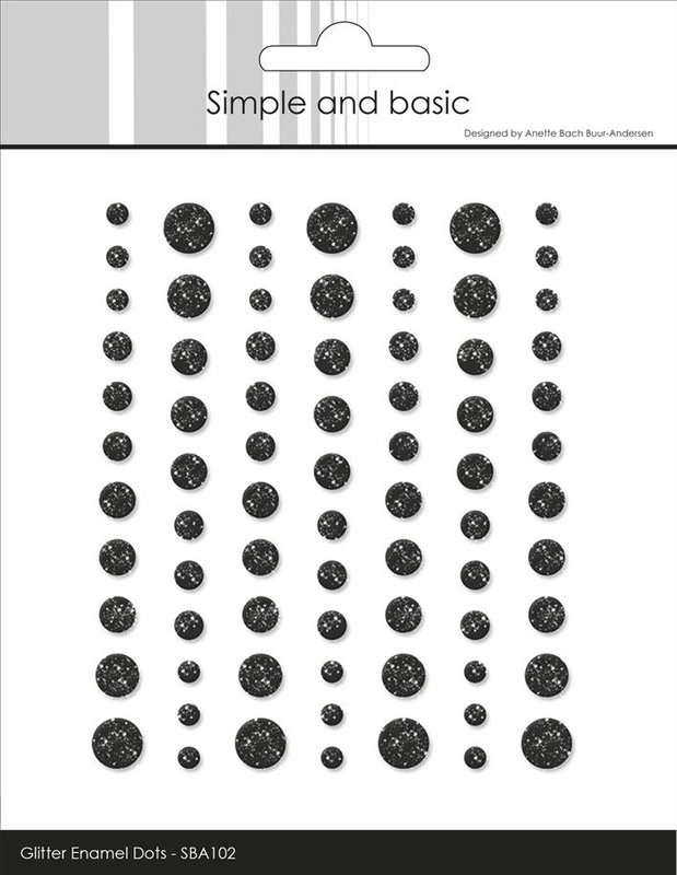 Simple and Basic - Glitter Enamel Dots - Black - 77 pcs  SBA102