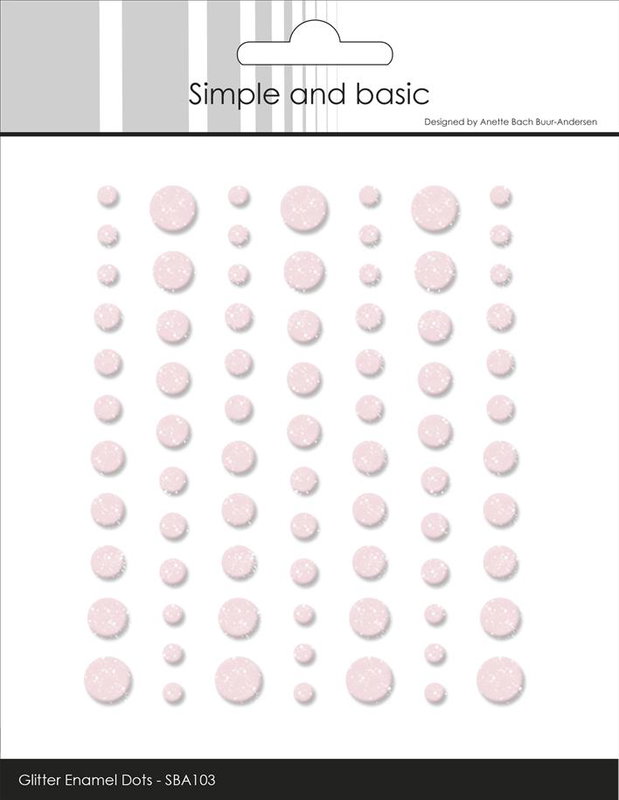 Simple and Basic - Glitter Enamel Dots - Light Pink - 77 pcs  SBA103