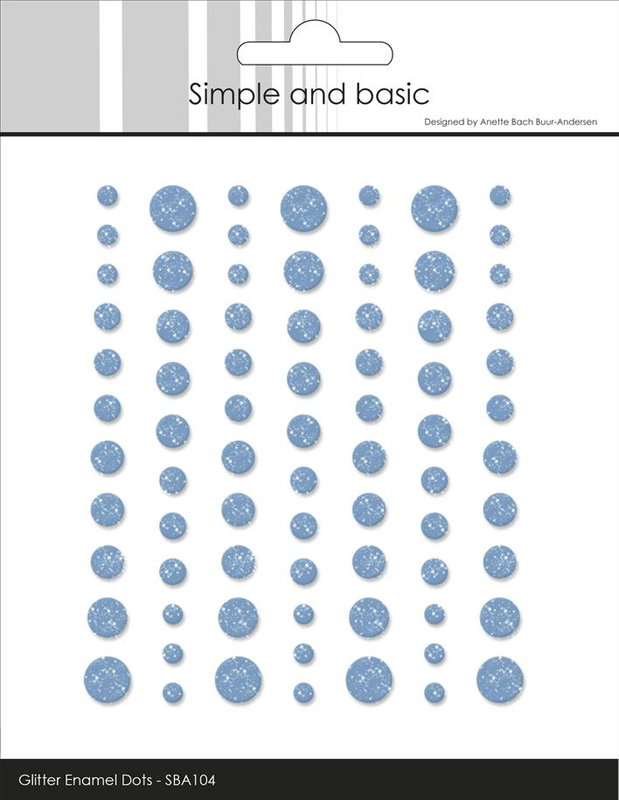 Simple and Basic - Glitter Enamel Dots - Light Blue - 77 pcs  SBA104