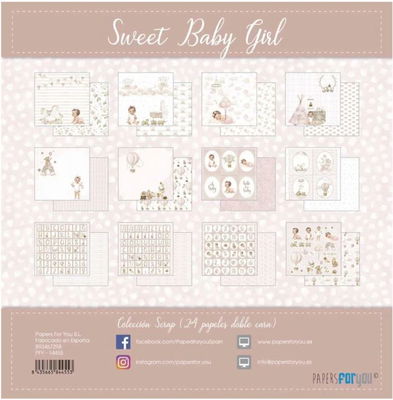 Papers for you - Sweet Baby Girl - 8x8 24pc