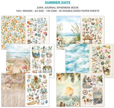 Ciao Bella - Junk Journal A4 Ephemera Book - Summer Days  32pcs