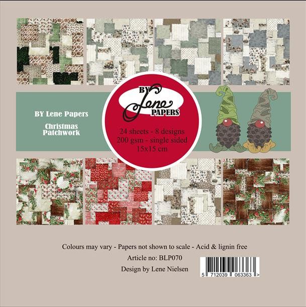 By Lene - Paper pad 15x15 - Christmas Patchwork  BLP070