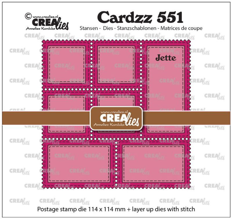 Crealies - Cardzz Postage frame Jette CLCZ551 114 x 114 mm
