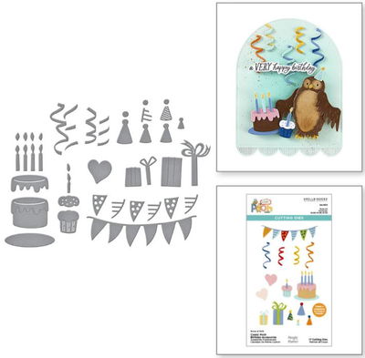 Spellbinders - Etched Dies - Classic Pooh Birthday Accessories S4-1476