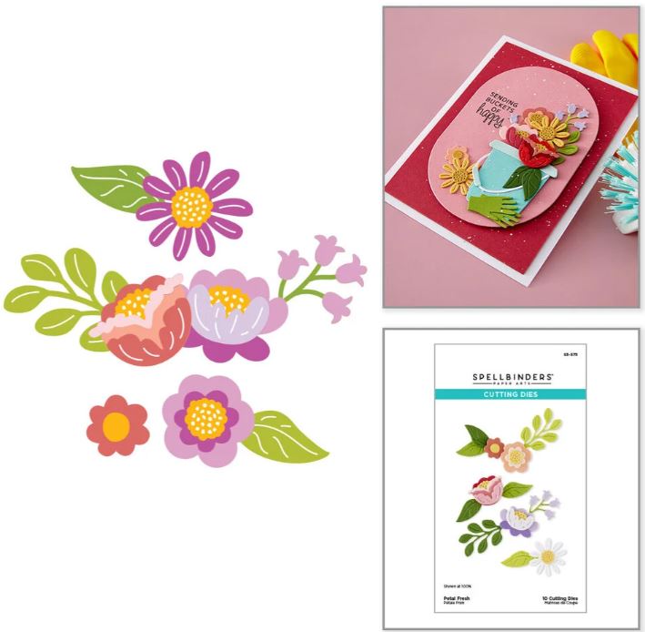 Spellbinders - Etched Dies - Shiny New Day  Petal Fresh  S3-573