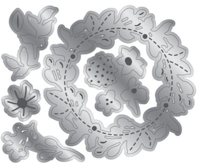 Crafters companion - metal dies - Wildwood Whismy Foliage Wreath  FOWR