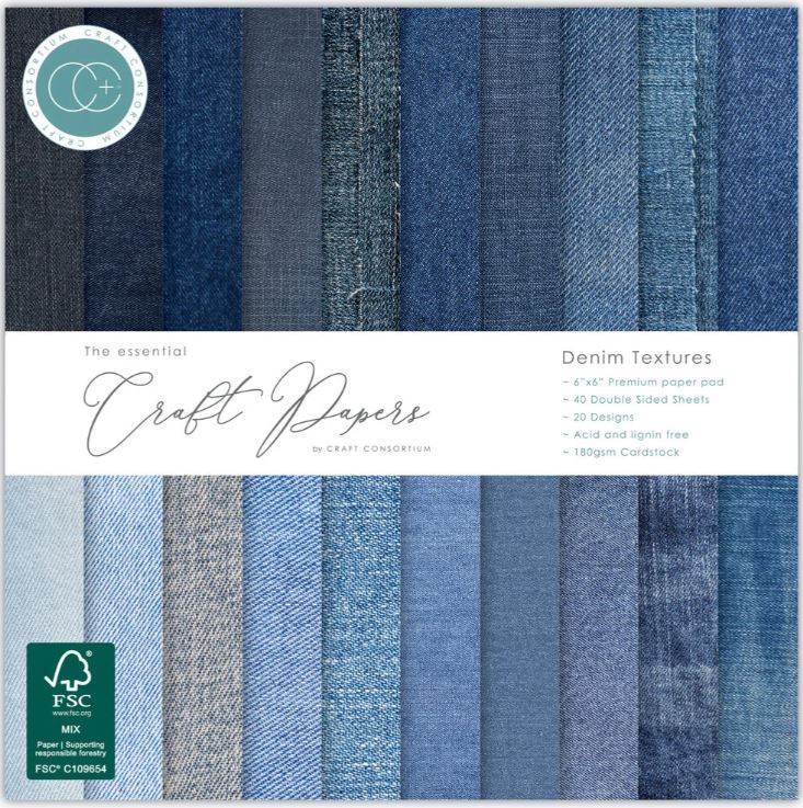 Craft Consortium - Paper Pad 6x6 - Denim Textures
