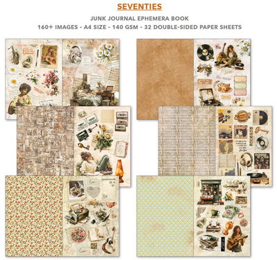 Ciao Bella - Junk Journal A4 Ephemera Book - Seventies 32pcs  CBB027