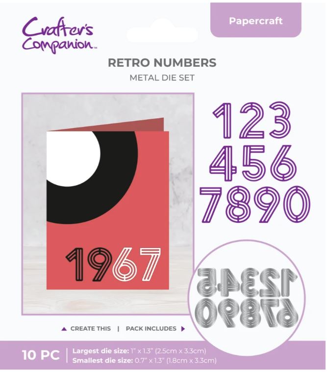 Crafters companion - metal die - Retro Numbers 10pcs