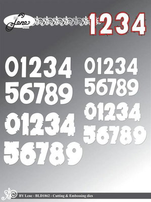 By Lene - Cutting & Embossing Die - Numbers BLD1862