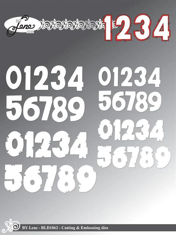 By Lene - Cutting & Embossing Die - Numbers BLD1862