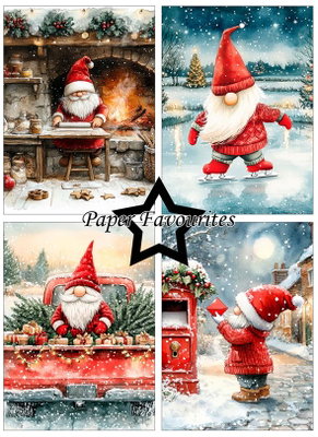 Paper Favourites - A6  Paper Pack - Christmas Gnomes 2  PFA630