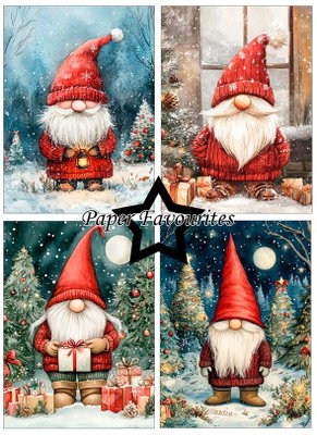 Paper Favourites - A6  Paper Pack - Christmas Gnomes 2  PFA630