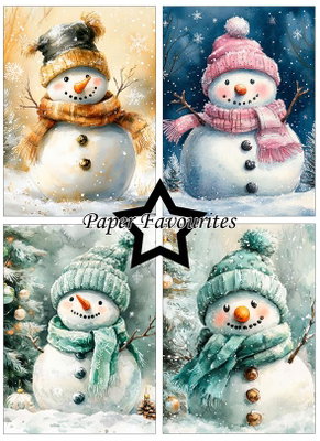 Paper Favourites - A6  Paper Pack - Christmas snowman  PFA632