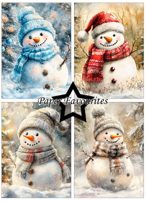 Paper Favourites - A6  Paper Pack - Christmas snowman  PFA632