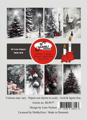 By Lene - Paper pad A6 - Shiny red  BLP677