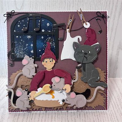 By Lene - Cutting & Embossing Die - Cats & Mice  BLD1124