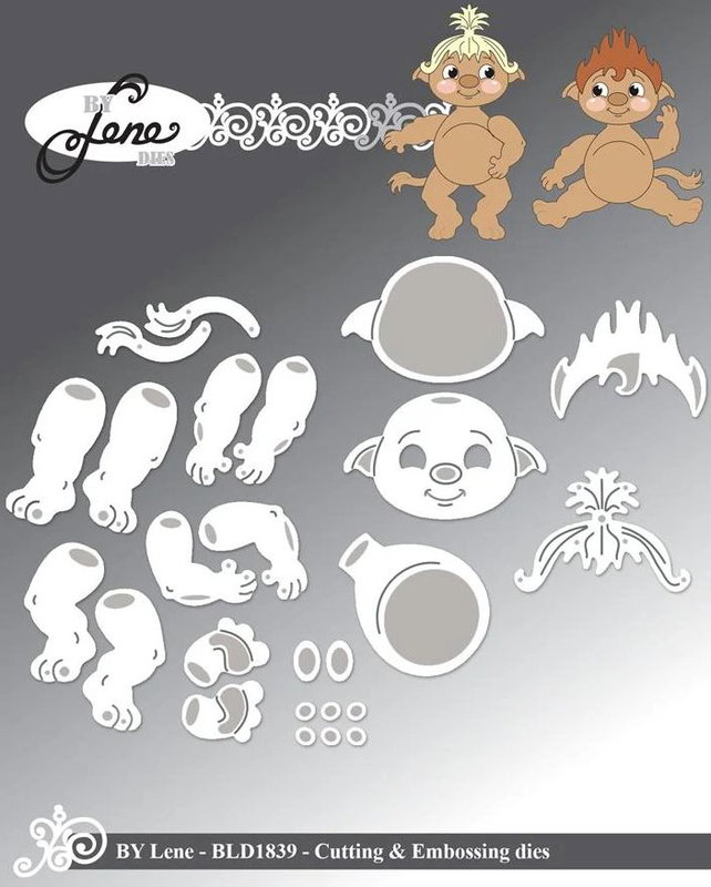By Lene - Cutting & Embossing Die - Baby Trolls  BLD1839