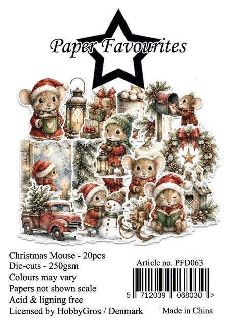 Paper Favourites - Die cuts - Christmas mouse  PFD063