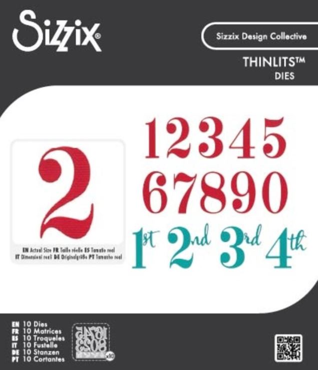 Sizzix - Thinlits Die Set - 10pcs - Grand Numbers 667142