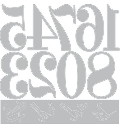 Sizzix - Thinlits Die Set - 10pcs - Grand Numbers 667142