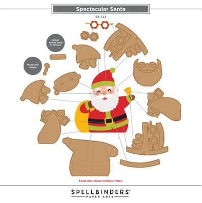 Spellbinders - Etched Dies - Spectacular Christmas Santa S5-723