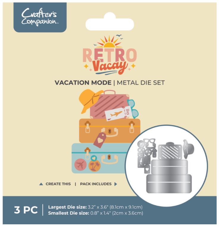 Crafters companion - metal dies - Retro Vacay Vacation Mode VAMO