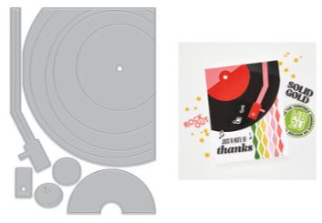 Hero Arts - Die set - Vintage Vinyl Drop the Needle DF268