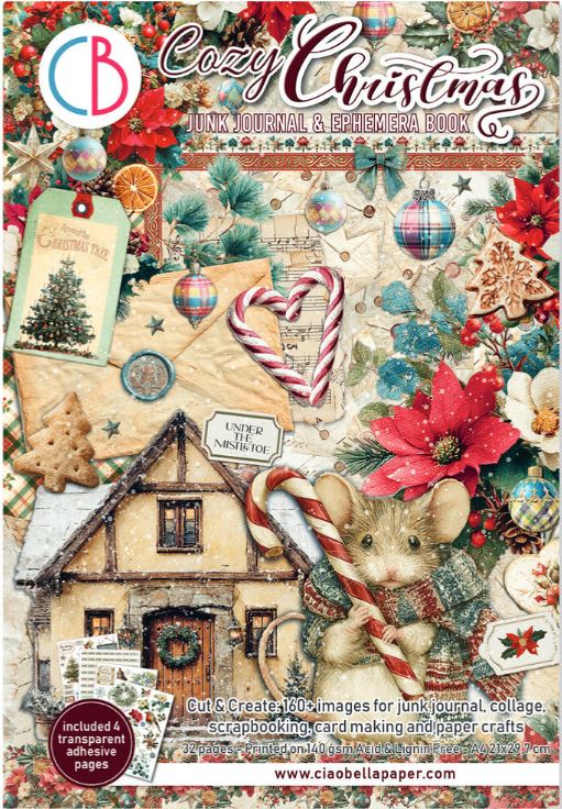 Ciao Bella - Junk Journal A4 Ephemera Book - Cozy Christmas 32pcs  CBB031