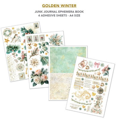 Ciao Bella - Junk Journal A4 Ephemera Book - Golden Winter 32pcs  CBB032
