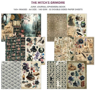 Ciao Bella - Junk Journal A4 Ephemera Book - The Witch's Grimoire 32pcs  CBB029