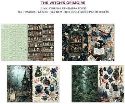 Ciao Bella - Junk Journal A4 Ephemera Book - The Witch's Grimoire 32pcs  CBB029