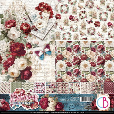 Ciao Bella - Bohemian Burgundy - pattern paper pad  12x12