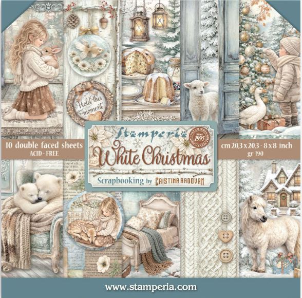 Stamperia - Paper Pad 8x8 - White Christmas