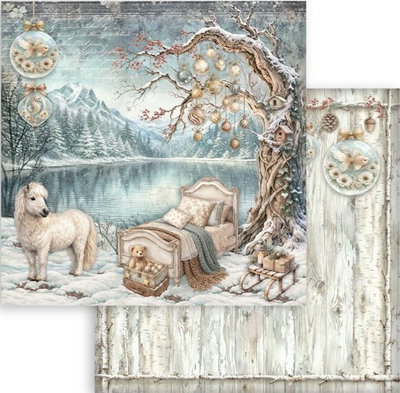 Stamperia - Paper Pad 8x8 - White Christmas