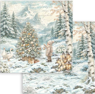 Stamperia - Paper Pad 8x8 - White Christmas