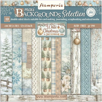 Stamperia - 12x12 Paper Pack - Background White Christmas