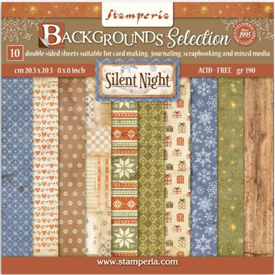 Stamperia - Paper Pad 8x8 - Background Silent Night