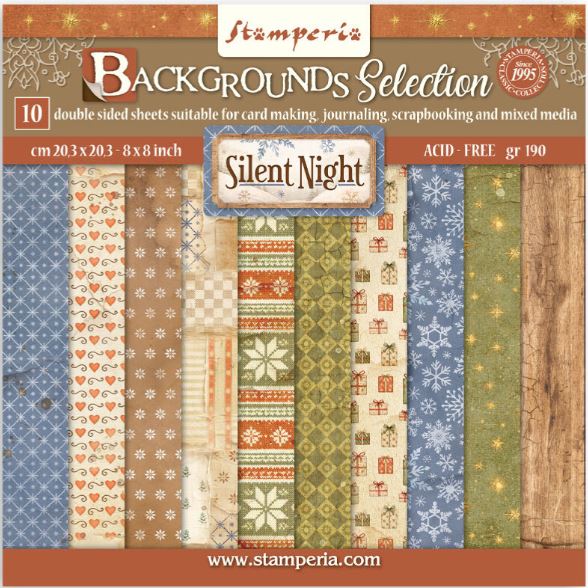 Stamperia - Paper Pad 8x8 - Background Silent Night