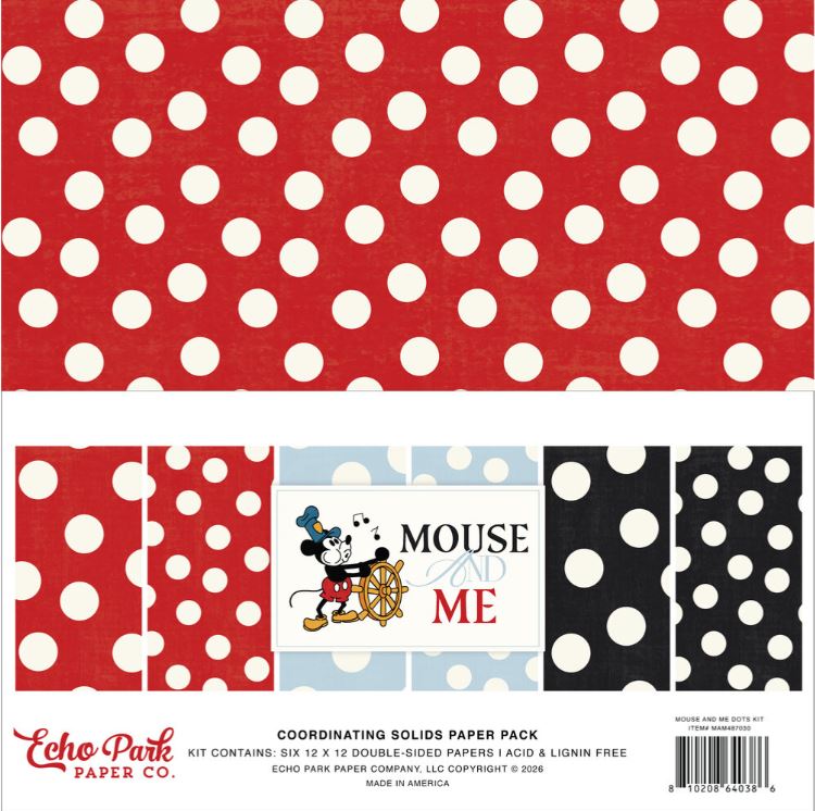 Echo Park - Coordinating Solids Paper Pack 12x12 - Mouse And Me