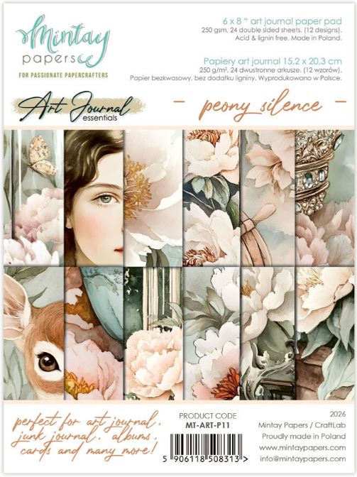 Mintay - 6x8 Art Journal Paper Pack - Peony Silence MT-ART-P11