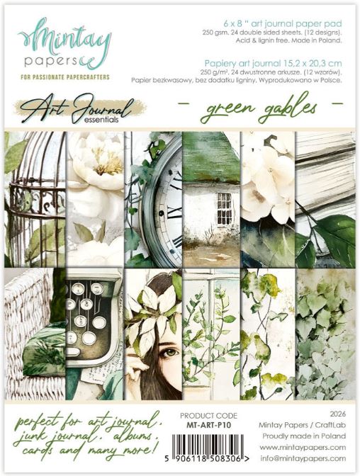 Mintay - 6x8 Art Journal Paper Pack - Green Gables MT-ART-P10