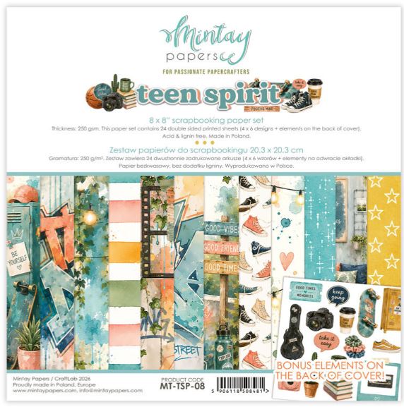 Mintay - 8x8 Paper Set - Teen Spirit MT-TS-08
