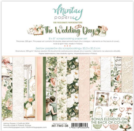 Mintay - 8x8 Paper Set - The Wedding Day MT-TWD-08